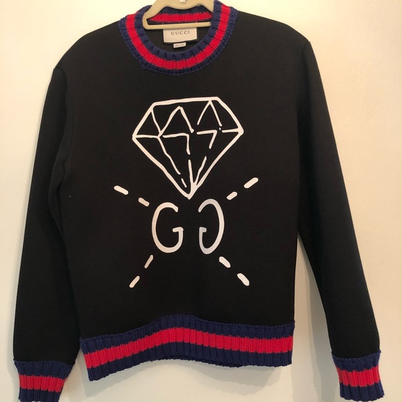 Diamond Gucci Ghost Black Sweater 